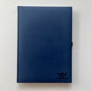 Le Vian Castelli Italy Padded Lined Journal Notebook Blue Faux Leather 9.75”x7”